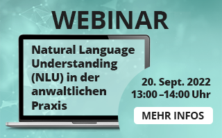 Webinar "Natural Language Understanding (NLU) in der anwaltlichen Praxis" von Rechtsanwalt Uwe Horwath, Gründer und Geschäftsführer, Methodigy GmbH